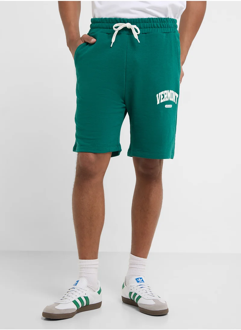 JACK & JONES Jpstkane Jjbradley Logo Print  Drawstring Shorts