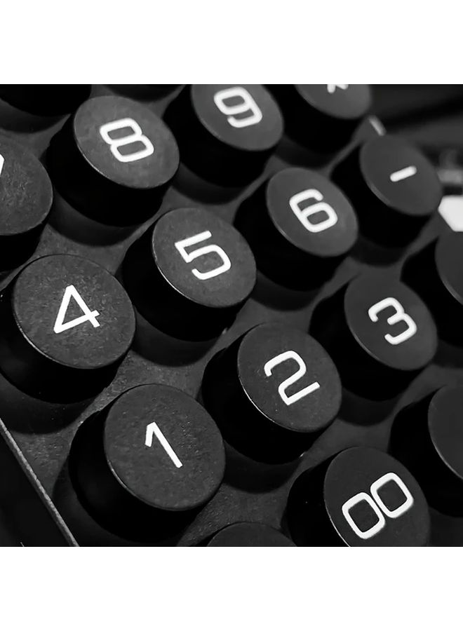Portable Solar Powered Calculator Black With LED Display Mechanical Buttons Math Functions For Office School Students - Image 5