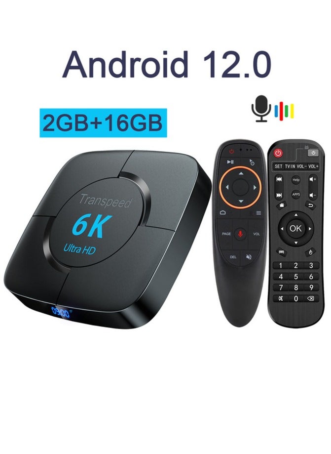 Generic Transpeed Android 12.0 Set Top Box Voice Assistant 6K 2GB 16GB VOICE REMOTE  - Image 1
