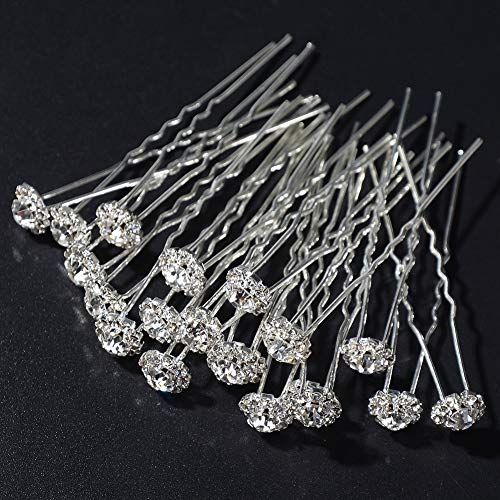 Yantu 20 Pcs Womens Bridal Hair Pins Flower Hair Pins for Wedding Crystal Hair Pins Hair Jewelry - Image 4