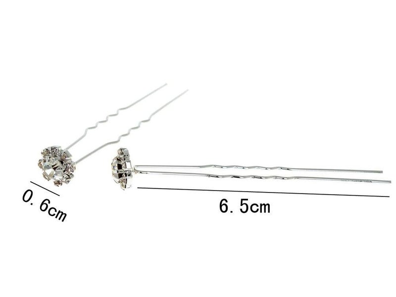 Yantu 20 Pcs Womens Bridal Hair Pins Flower Hair Pins for Wedding Crystal Hair Pins Hair Jewelry - Image 2