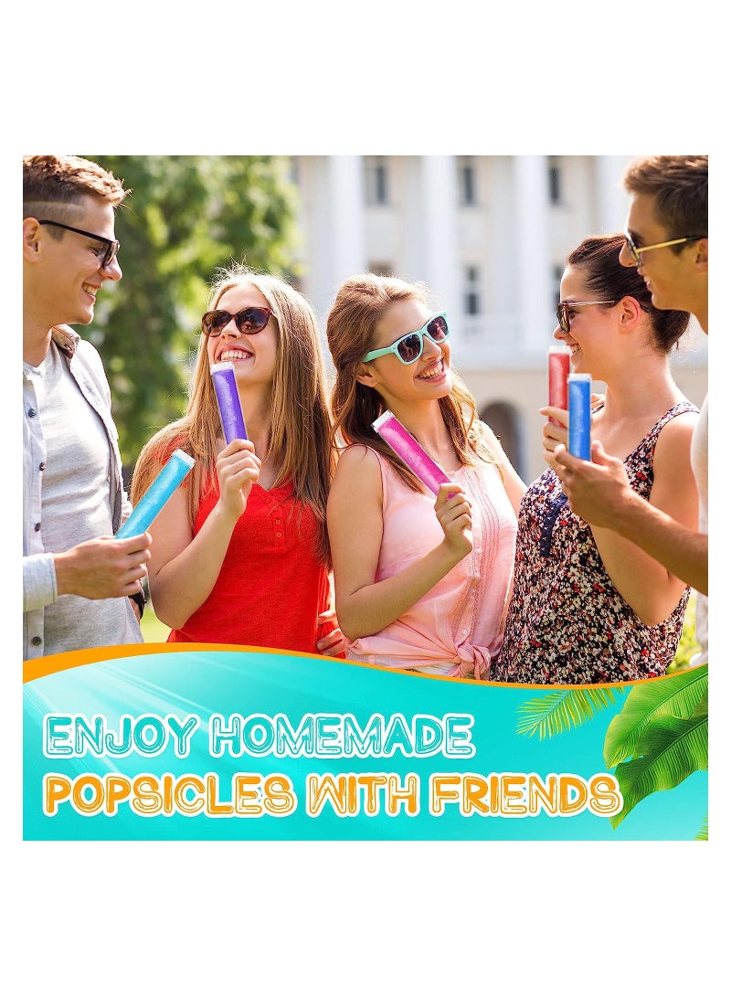 Excefore 200 Pcs Disposable Ice Lolly Mold Bags with Zip Seals Ice Candy Bags Ice Candy Pouches and 1 Pcs Funnel for Yogurt Sticks Juice Fruit (11 x 2 inch) - Image 4