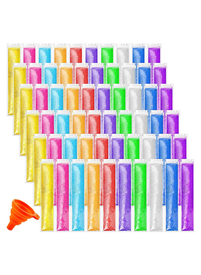 Excefore 200 Pcs Disposable Ice Lolly Mold Bags with Zip Seals Ice Candy Bags Ice Candy Pouches and 1 Pcs Funnel for Yogurt Sticks Juice Fruit (11 x 2 inch) - Image 1
