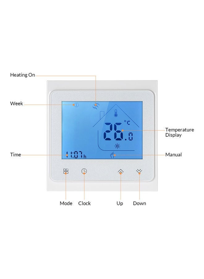 NIBEMINENT WiFi Smart LCD Display Touch Screen Temperature Controller White  - Image 5