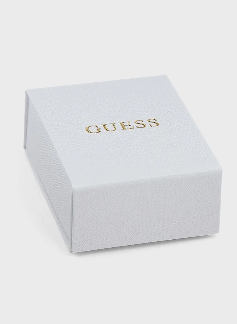 GUESS Crystal Heart Stud Earrings