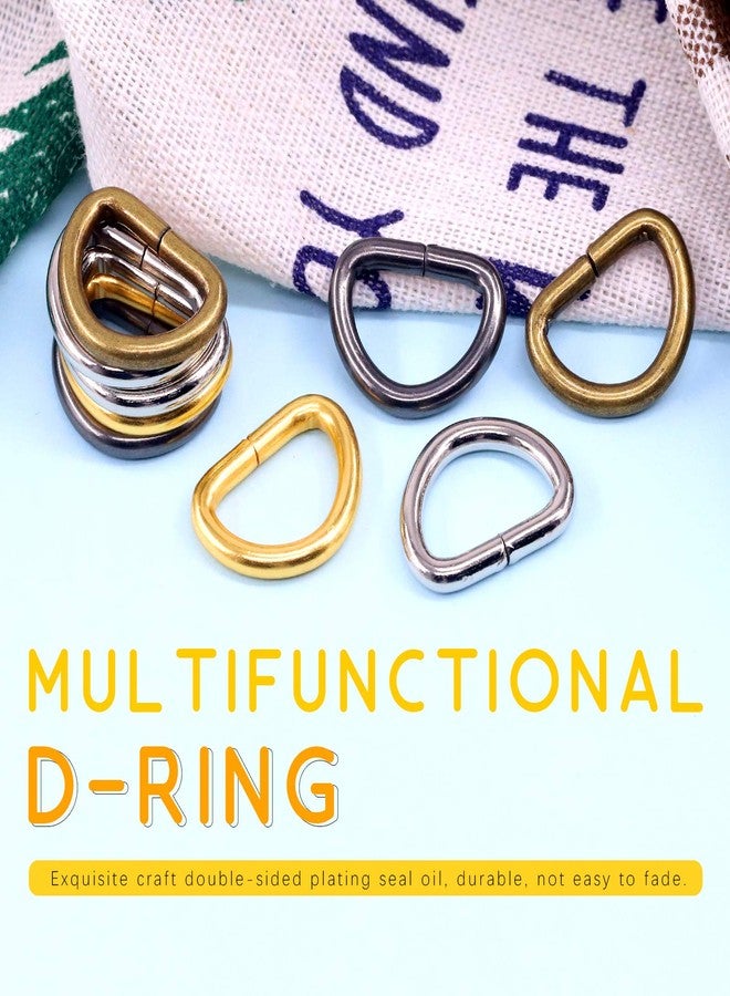 روستارك مجموعة متنوعة من حلقات معدنية قوية من Rustark، 120 قطعة، مقاس 3/4 بوصة (20 مم)، 4 ألوان، متعددة الأغراض، حلقات مفاتيح على شكل حرف D، حلقات تثبيت لحزام حقيبة اليد، مشابك على شكل حرف D، حلقات نصف دائرية على شكل حرف D لإكسسوارات DIY (20 مم). - Image 5