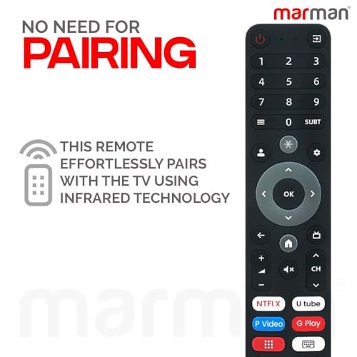 marman® Compatible with Impex Smart Tv Remote Control Suitable for evoQ Series 4k Ultra HD LED 32 43 50 55 65 75 Inch TV Non Voice Command with Hotkeys - Match Remote Key by Key with Existing Remote - Image 3