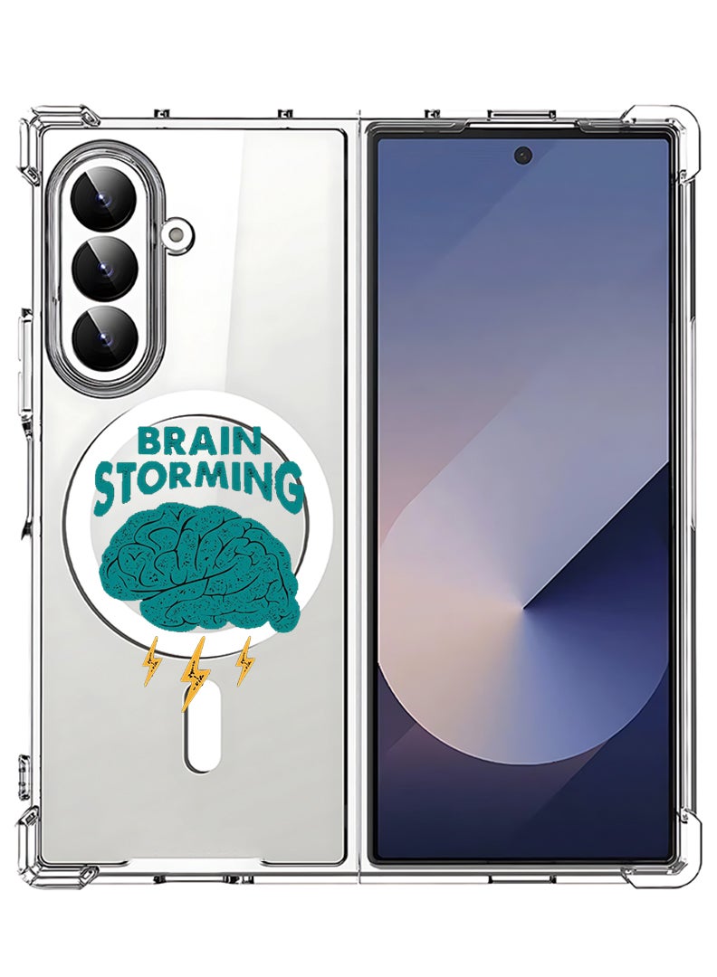 Theodor Magnetic Case for Samsung Galaxy Z Fold 7 Compatible with MagSafe Wireless Charging, Shockproof Phone Bumper Cover Brain Stroming - Image 1