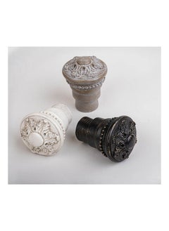 CURTAINS & RODS Embroidered Metal Curtain Tube Ends 