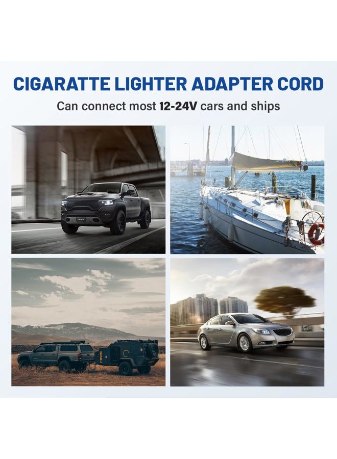 Anina 5.5x2.1mm Car Cigarette Lighter Adapter Plug Cord with Switch Button, 6.5ft 12V-24V Male Cigarette Lighter Power Supply Charger Extension Cable Fuse for Rear View Camera Monitor Car Refrigerator - Image 4
