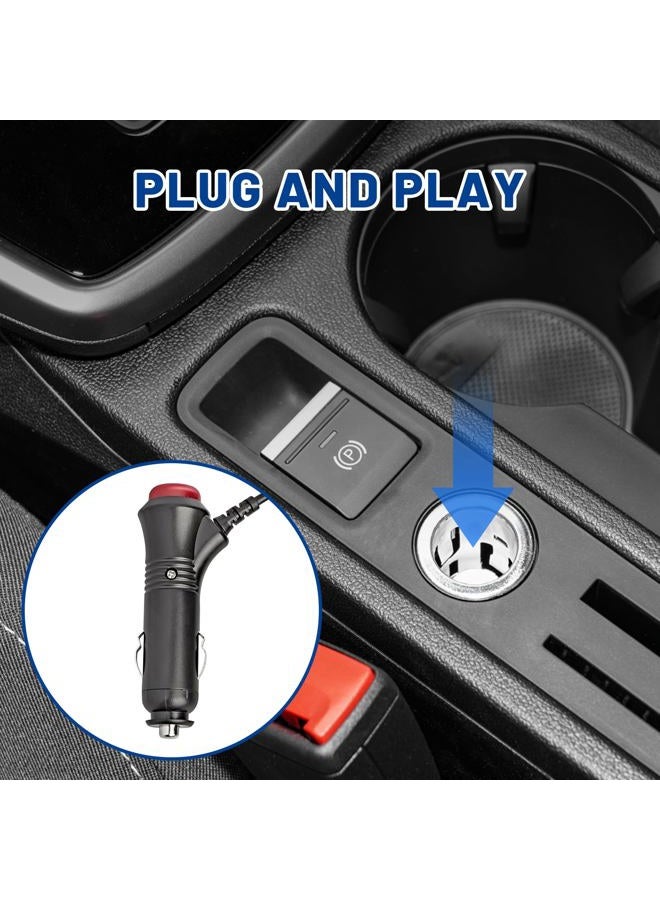 Anina 5.5x2.1mm Car Cigarette Lighter Adapter Plug Cord with Switch Button, 6.5ft 12V-24V Male Cigarette Lighter Power Supply Charger Extension Cable Fuse for Rear View Camera Monitor Car Refrigerator - Image 3
