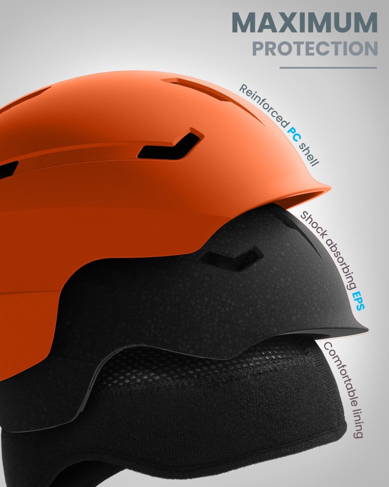 OutdoorMaster Ski Helmet Set,Snowboard Helmet with Goggles for Adults - Durable PC Shell, Protective EPS Foam & 10 Cooling Vents -Snow Helmets for Men, Women & Youth - Image 2