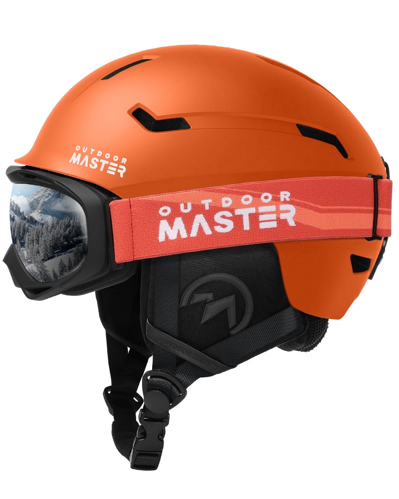 OutdoorMaster Ski Helmet Set,Snowboard Helmet with Goggles for Adults - Durable PC Shell, Protective EPS Foam & 10 Cooling Vents -Snow Helmets for Men, Women & Youth - Image 1