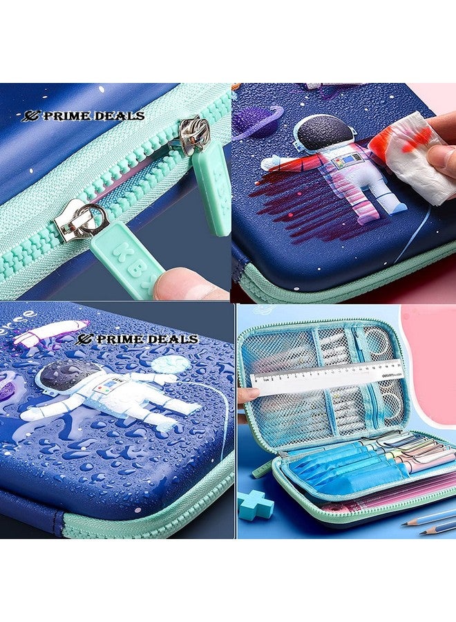 Prime Deals PRIME DEALS Astronaut Design Eva 3D Cover Unicorn Pencil Case Compass With Compartments, For Students Kids Premium Stylish Pen Holder Pouch (Big Size, Ethylene Vinyl Acetate (EVA), Multicolor) - Image 2