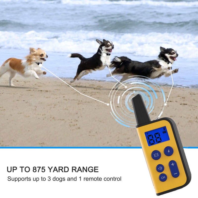 Automatic Sound Control Bark Stopper, IPX7 Waterproof Rechargeable Shock Collars for Dog 3 Training Modes With One Receiver,for Small Medium Large Dogs-Yellow - Image 4