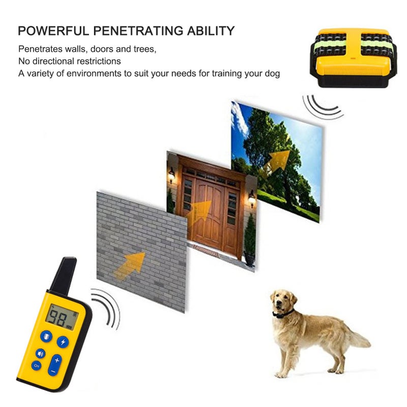 Automatic Sound Control Bark Stopper, IPX7 Waterproof Rechargeable Shock Collars for Dog 3 Training Modes With One Receiver,for Small Medium Large Dogs-Yellow - Image 5