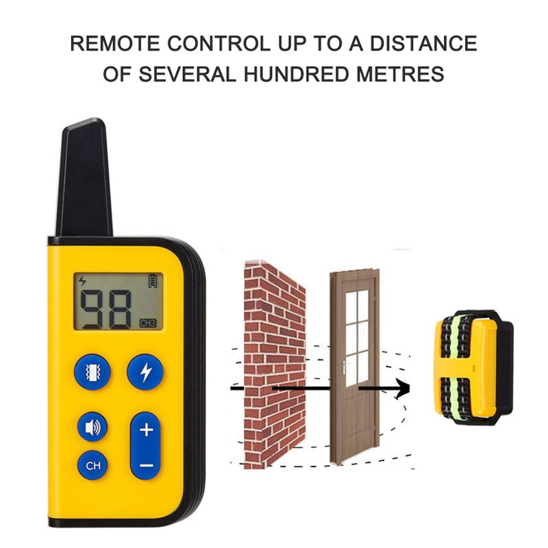 Automatic Sound Control Bark Stopper, IPX7 Waterproof Rechargeable Shock Collars for Dog 3 Training Modes With One Receiver,for Small Medium Large Dogs-Yellow - Image 3