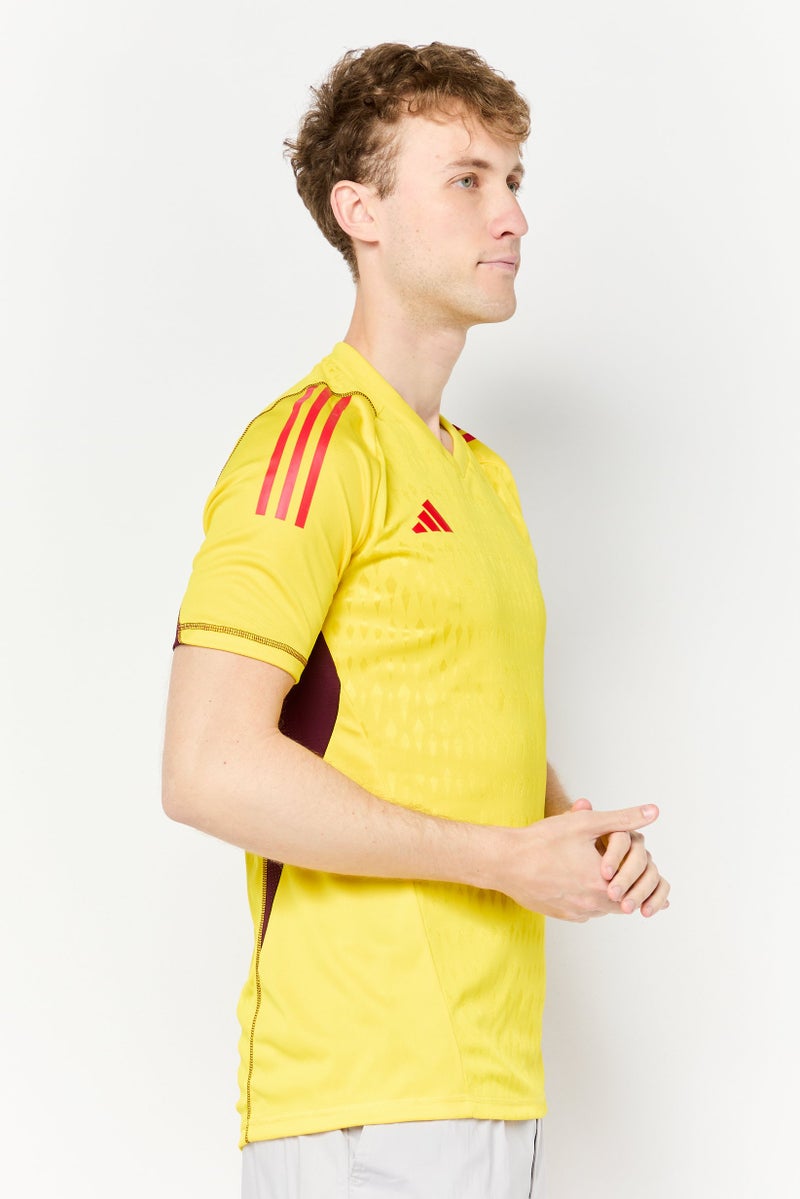 Adidas Men Sportswear Fit Short Sleeve Goalkeeper Jersey, Yellow  - Image 3