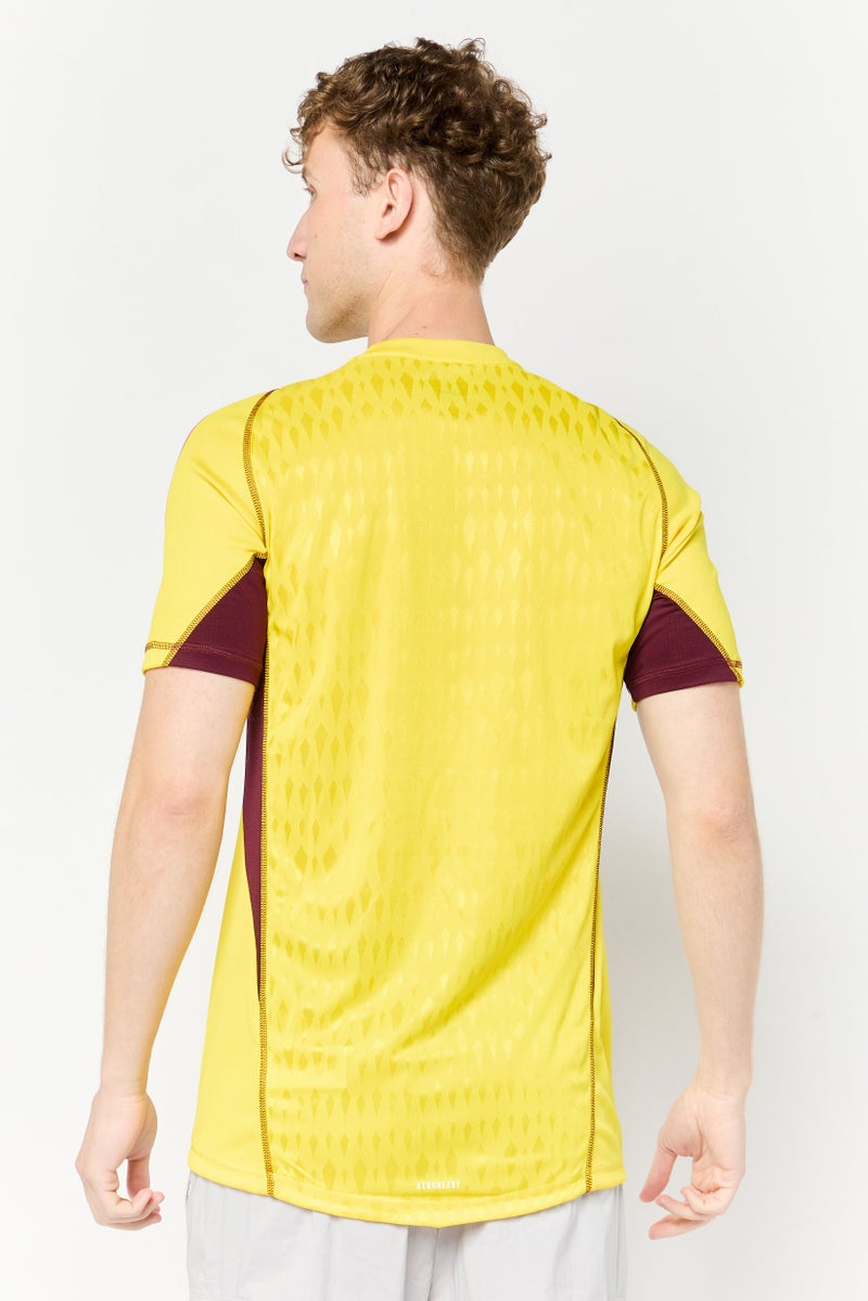 Adidas Men Sportswear Fit Short Sleeve Goalkeeper Jersey, Yellow  - Image 4