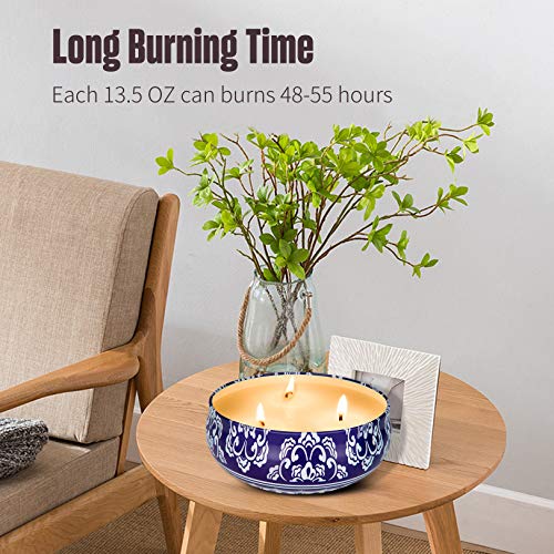 Hausware Citronella Candles Outdoor and Indoor 3 x 13.5 Oz,3 Wick Scented Candles Gift Set,Aromatherapy Candles Natural Soy Wax Candle in Portable Travel Tin 3 Pack - Image 3