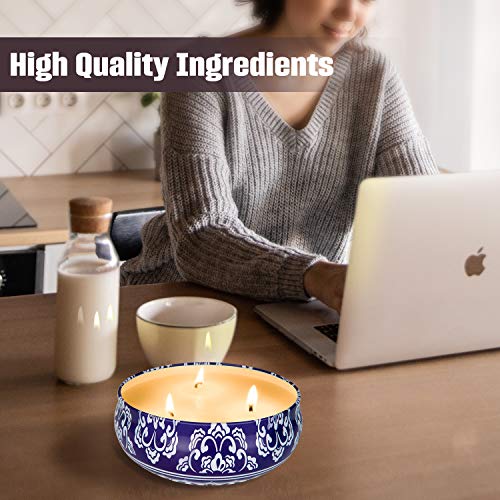 Hausware Citronella Candles Outdoor and Indoor 3 x 13.5 Oz,3 Wick Scented Candles Gift Set,Aromatherapy Candles Natural Soy Wax Candle in Portable Travel Tin 3 Pack - Image 4