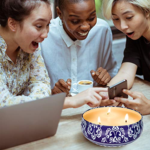 Hausware Citronella Candles Outdoor and Indoor 3 x 13.5 Oz,3 Wick Scented Candles Gift Set,Aromatherapy Candles Natural Soy Wax Candle in Portable Travel Tin 3 Pack - Image 5