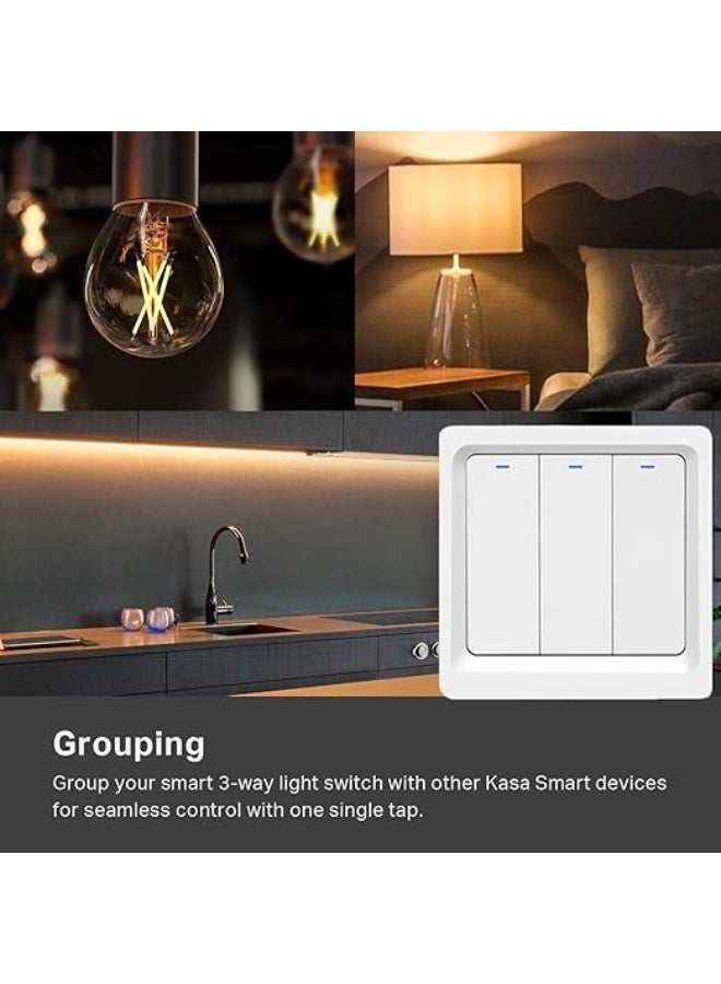 MOES Smart Life Zigbee Push Piano Switch – 3 Gang (White) | Neutral & No-Neutral Compatible, Multi-Control Association, Tuya Zigbee Hub Required - Image 2