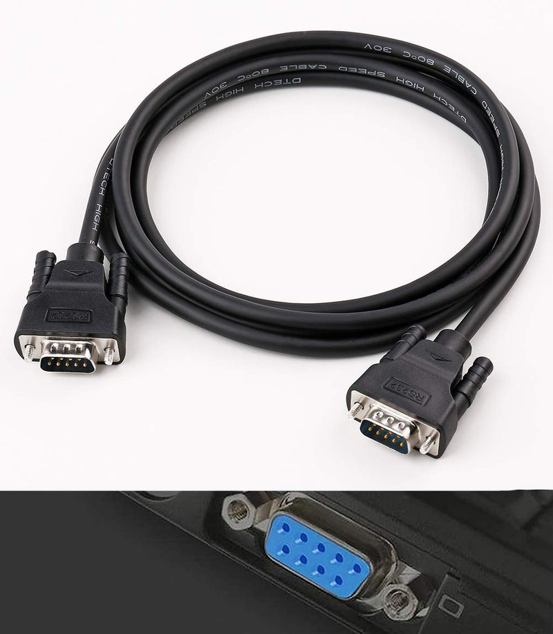 DTech 1.5ft DB9 Serial Cable COM Port Male to Male RS232 Straight Through 9 Pin Data Cord (0.5 Meter, Black) - Image 2
