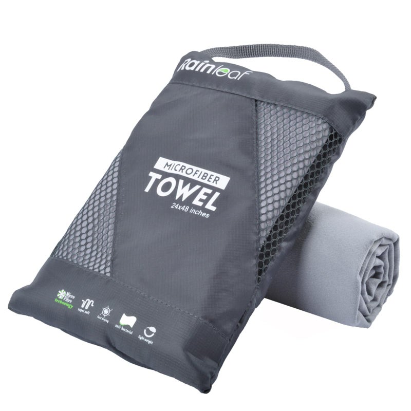 Rainleaf Microfiber Towel Perfect Travel & Gym & Camping Towel. Quick Dry - Super Absorbent - Ultra Compact - Lightweight. Suitable for Trip, Beach, Shower, Backpacking, Pool - Image 1