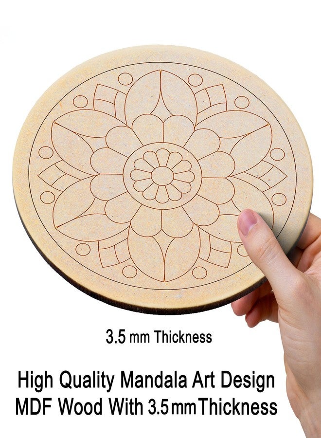 AJANTA ROYAL Wooden Pre Marked Circle MDF 3.5 mm Thick Round Cutouts for Art & Craft, Resin Art, Lipan Art, Madhubani Art, Mandala Art, Pyrography, DIY Painting MDL-03 (10x10 Inch) Qty:10 - Image 5