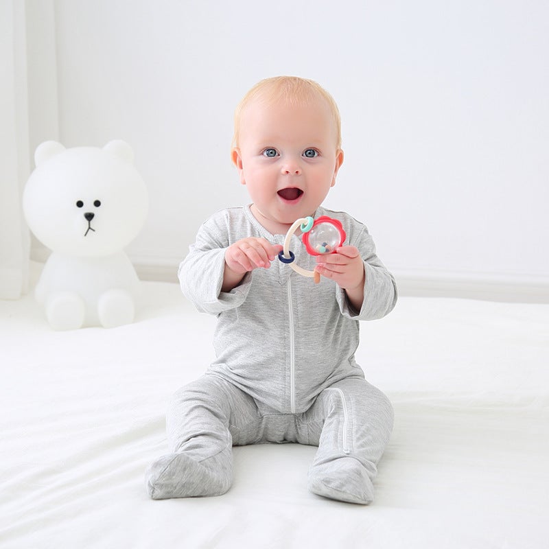 Baby'S Foot-Wrap Jumpsuit Baby'S Clothes Base Clothes Air-Conditioning Clothes Climbing Clothes Bamboo Fiber Newborn Home Clothes - Image 3