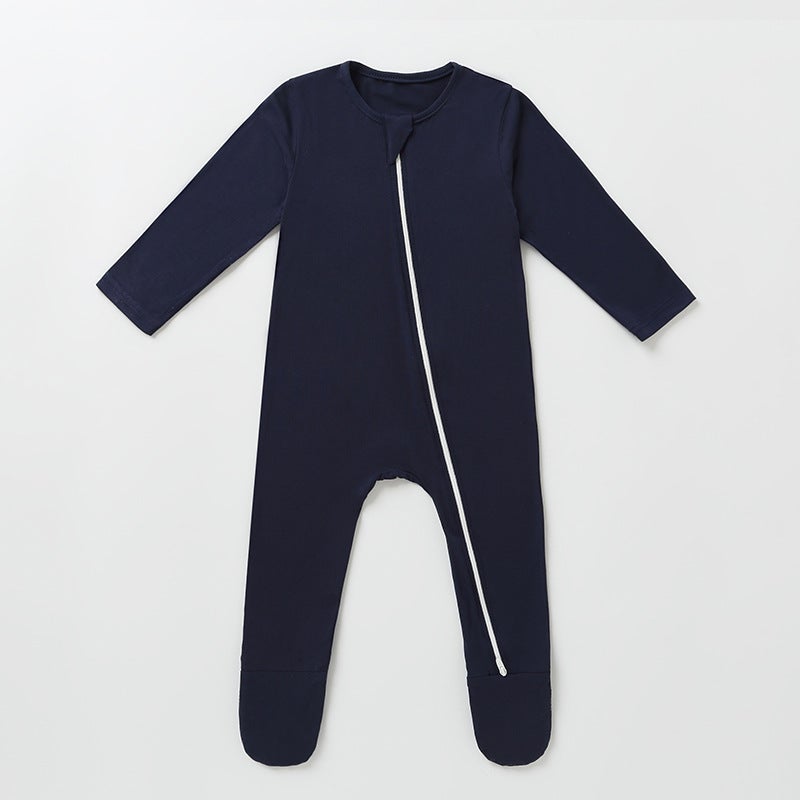 Baby'S Foot-Wrap Jumpsuit Baby'S Clothes Base Clothes Air-Conditioning Clothes Climbing Clothes Bamboo Fiber Newborn Home Clothes - Image 5