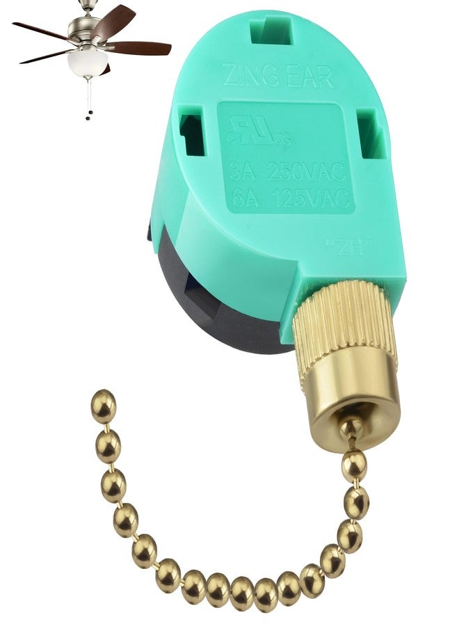 BFXM Ceiling Fan Switch ZE-268S6 3 Speed 4 Wire, Switch Control Replacement for Ceiling Fans, Hampton Bay Fans, Hunter Fans, and Standing Fans, Wall Lamps (Gold) - Image 1