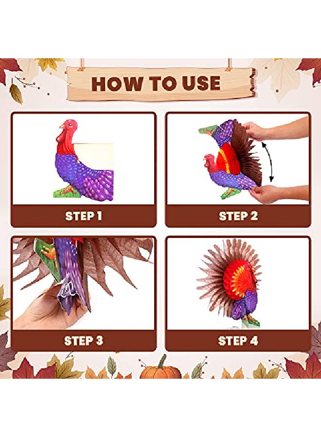 KATCHON Thanksgiving Honeycomb Pumpkin Decorations Thanksgiving Party Decorations | Paper Honeycomb Turkey Decorations | Thanksgiving Table Decorations Centerpieces Autumn Party Thanksgiving Decorations - Image 5