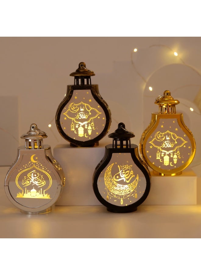  إيسو مصابيح طاولة إيسو الرمضانية - 4 قطع مصابيح LED، زينة طاولة عيد مبارك للغرف والمعيشة والديكور المنزلي - Image 1