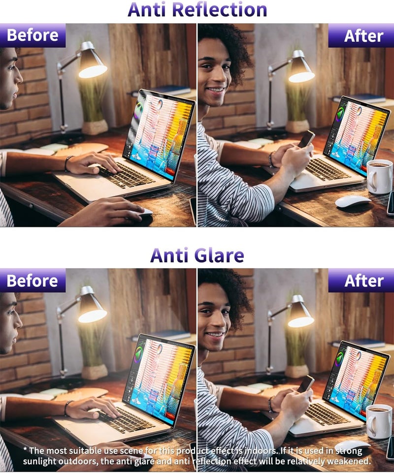 FFORITO 2-Pack Anti Blue Light Matte Laptop Screen Protector Compatible with 2016-2019 MacBook Pro 15 Model A1707 A1990, Eye Protection Anti Glare & Anti Scratch Screen Filter - Image 3