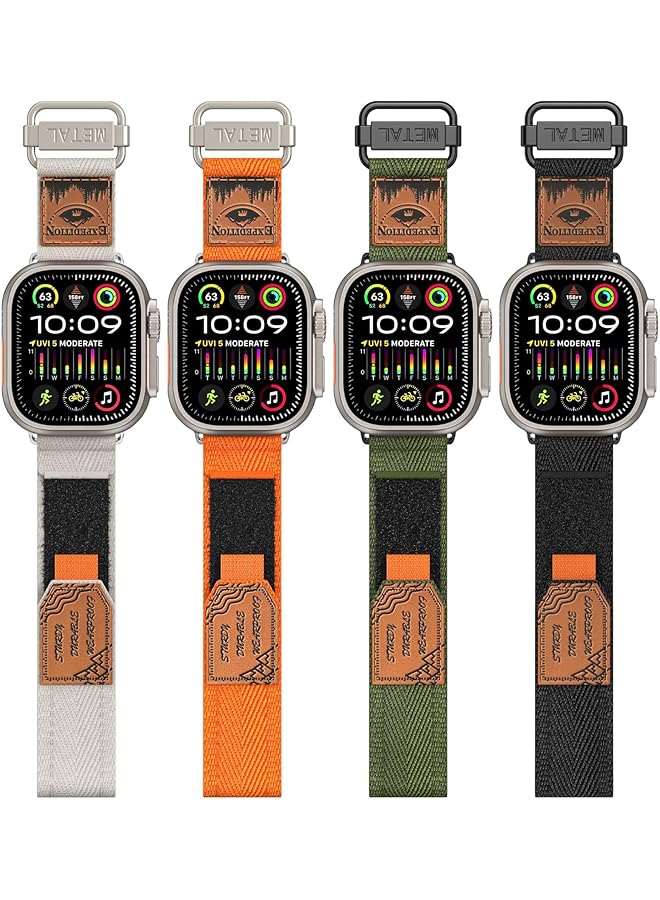 دادو حزام نايلون معدل متوافق مع سلسلة الساعات Series 10 Ultra 2 8 Ultra 9 8 7 6 49 46 45 44 مم مع مشبك معدني وإغلاق لاصق - Image 5