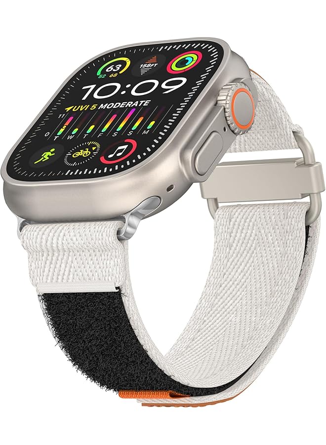 دادو حزام نايلون معدل متوافق مع سلسلة الساعات Series 10 Ultra 2 8 Ultra 9 8 7 6 49 46 45 44 مم مع مشبك معدني وإغلاق لاصق - Image 3