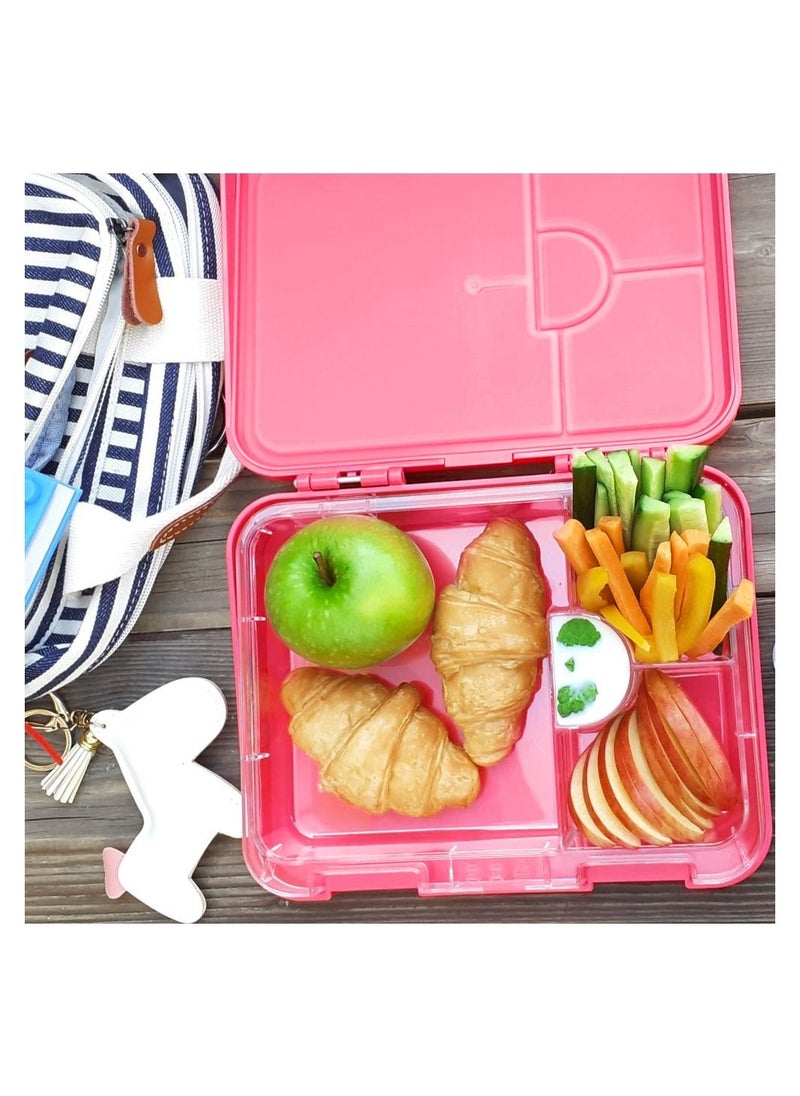 Eazy Kids - Unicorn 6/4 Compartment Bento Lunch Box w/ Lunch Bag-Pink - Image 1
