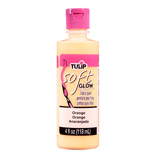 Tulip Soft Fabric Paint Glow in The Dark, Washable, Soft and Flexible, Permanent Paint, for Light and Dark Fabrics, Glow Orange, 4 fl oz - Image 1