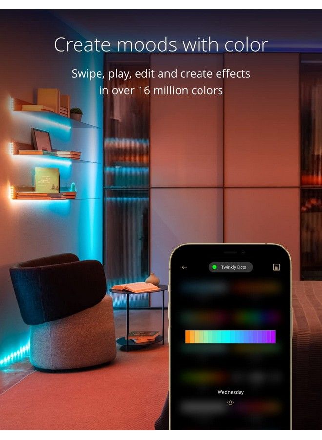 Twinkly Dots App Controlled Flexible Led Light String With 200 Rgb (16 Million Colors) Leds. 33 Feet. Black Wire. Indoor And Outdoor Smart Home Lighting Decoration  - Image 3