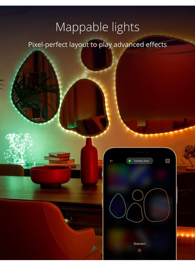 Twinkly Dots App Controlled Flexible Led Light String With 200 Rgb (16 Million Colors) Leds. 33 Feet. Black Wire. Indoor And Outdoor Smart Home Lighting Decoration  - Image 4