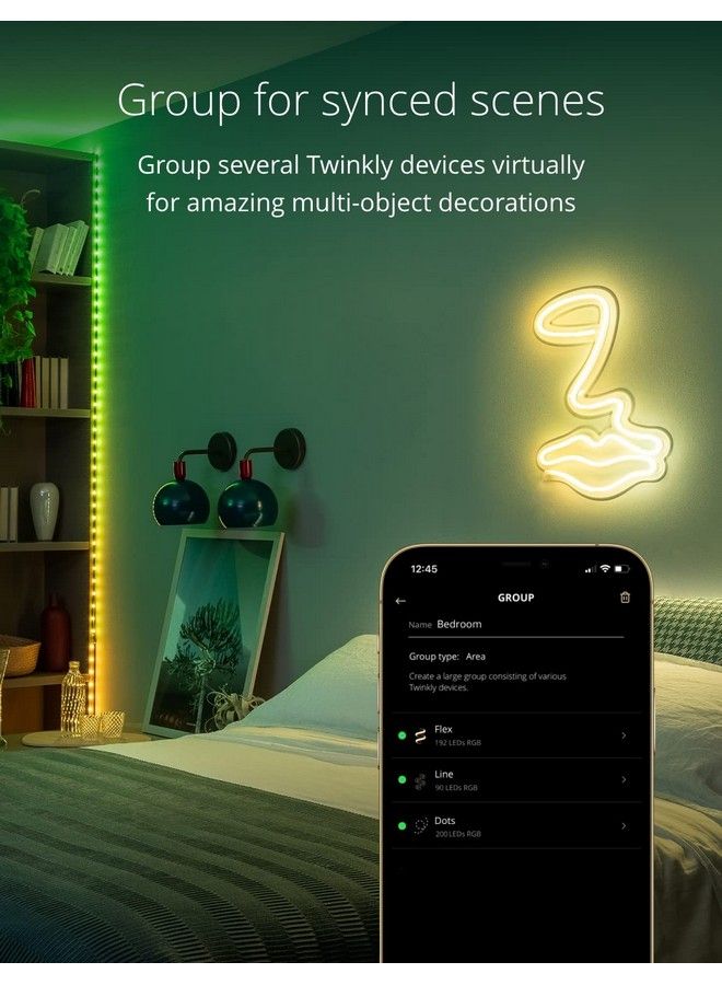 Twinkly Dots App Controlled Flexible Led Light String With 200 Rgb (16 Million Colors) Leds. 33 Feet. Black Wire. Indoor And Outdoor Smart Home Lighting Decoration  - Image 5