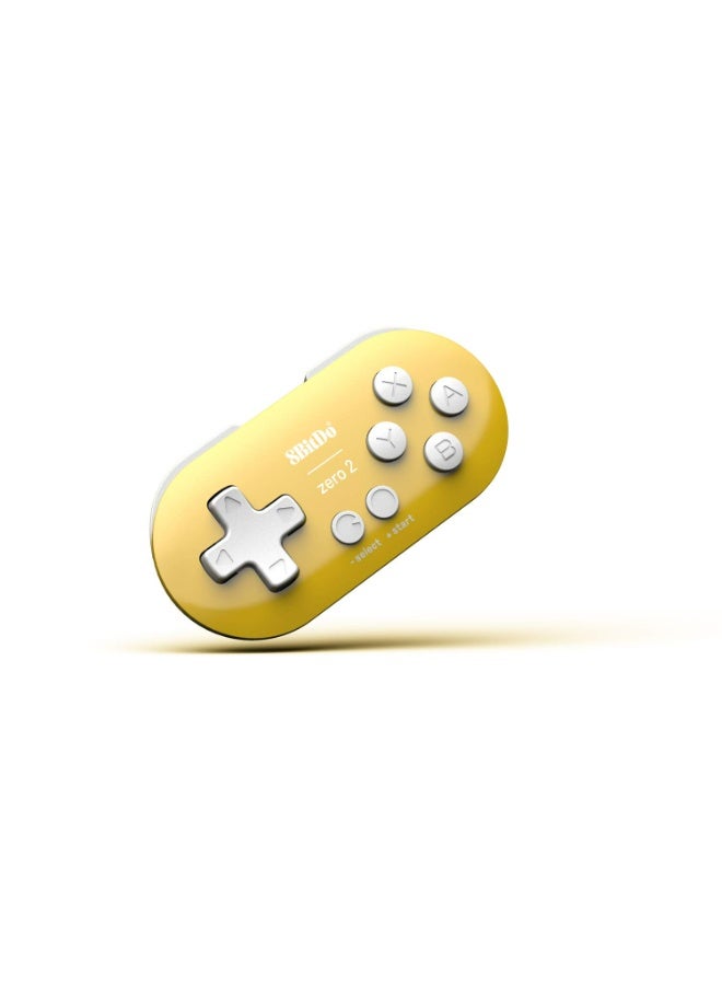 8Bitdo Zero 2 Bluetooth Gamepad Keychain Sized Mini Controller for Switch, Windows, Android, macOS & Raspberry Pi(Yellow Edition) - Image 1
