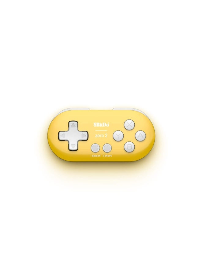 8Bitdo Zero 2 Bluetooth Gamepad Keychain Sized Mini Controller for Switch, Windows, Android, macOS & Raspberry Pi(Yellow Edition) - Image 2