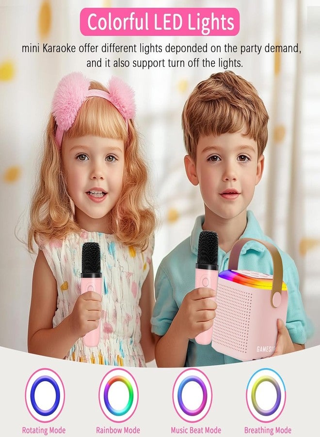 PunnkFunnk Kids Adults with Wireless Mics Portable Karaoke Bluetooth Speaker & Dynamic Lights Birthday Gift for Girls, Boys & Toddlers Ages 4,5,6,7,8,9,10,12+ Year Old Home Outdoor Travel (Pink) - Image 5
