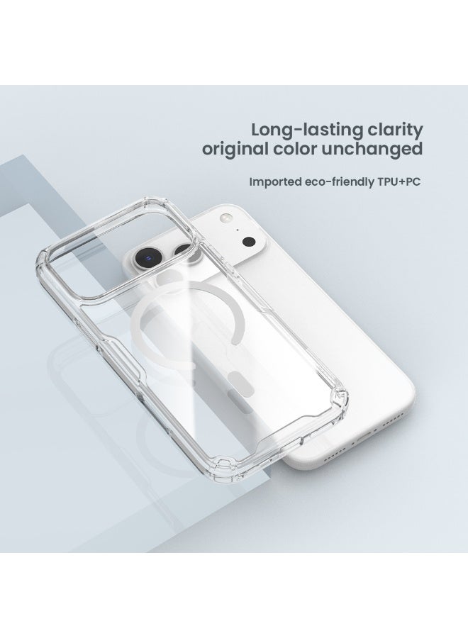 Nillkin Magnetic for iPhone 17 Pro Max Case, Hard PC Back Cover with Soft Edges, Transparent - Image 4
