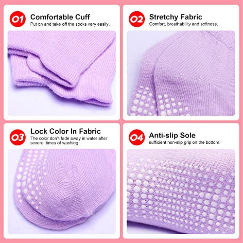 HYzgb Toddler Girls Socks 3T-4T-5T with Grippers 12 Pairs Cotton Little Kids Non Slip Ankle Socks for Toddler Kids 3-4-5 Years Old All Seasons Wearing (Bright Candy Colors) - Image 5