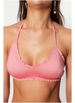 trendyol Pink Bralet Frilly Bikini Top TBESS23BU00202  - Image 3