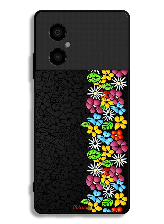 Tolwak Xiaomi Poco M4 5G Protective Case Cover Flowers Line - Image 2